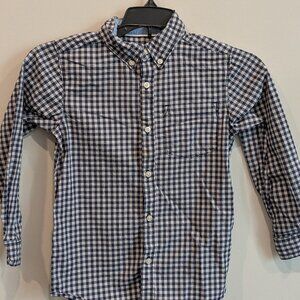 Carters Navy and White Plaid Button Down Shirt Size 6